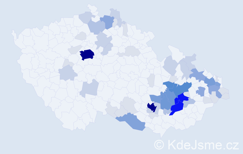 Příjmení: 'Olšanská', počet výskytů 217 v celé ČR