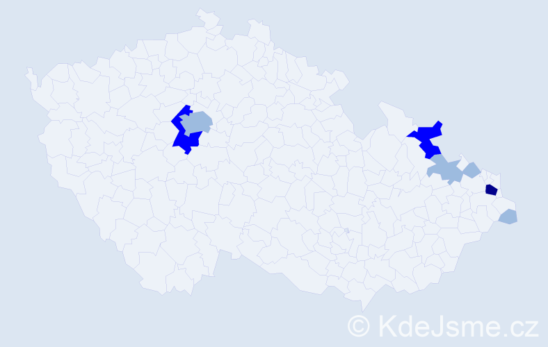 Příjmení: 'Tkaczyk', počet výskytů 14 v celé ČR