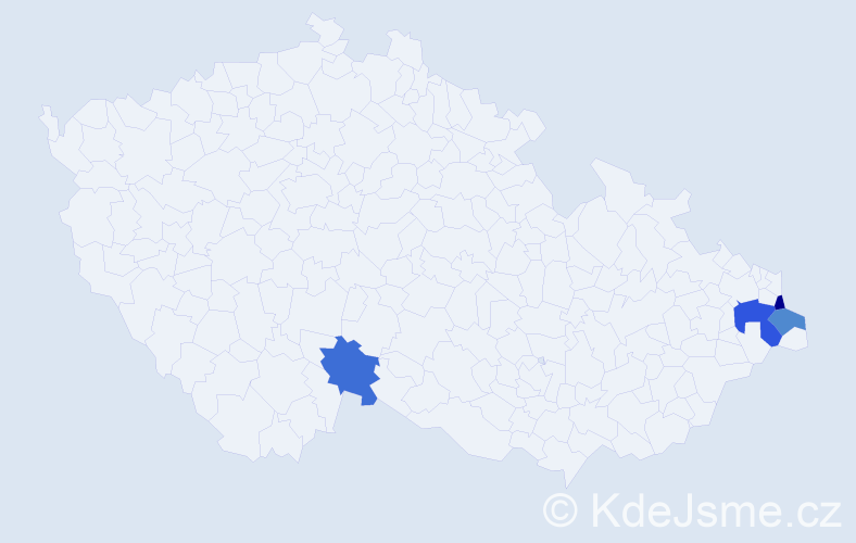 Příjmení: 'Andruszkiwová', počet výskytů 5 v celé ČR