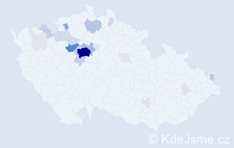 Příjmení: 'Kloubek', počet výskytů 91 v celé ČR
