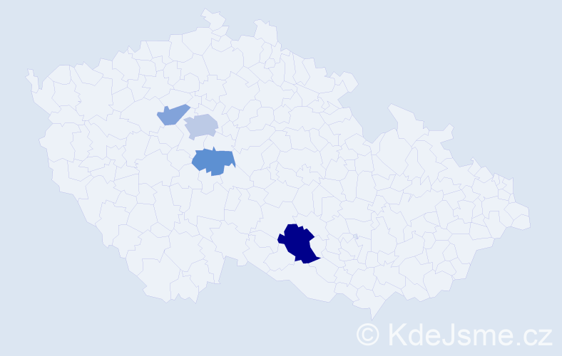 Příjmení: 'Krajl', počet výskytů 16 v celé ČR