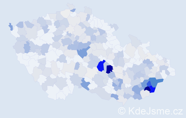 Příjmení: 'Zichová', počet výskytů 996 v celé ČR