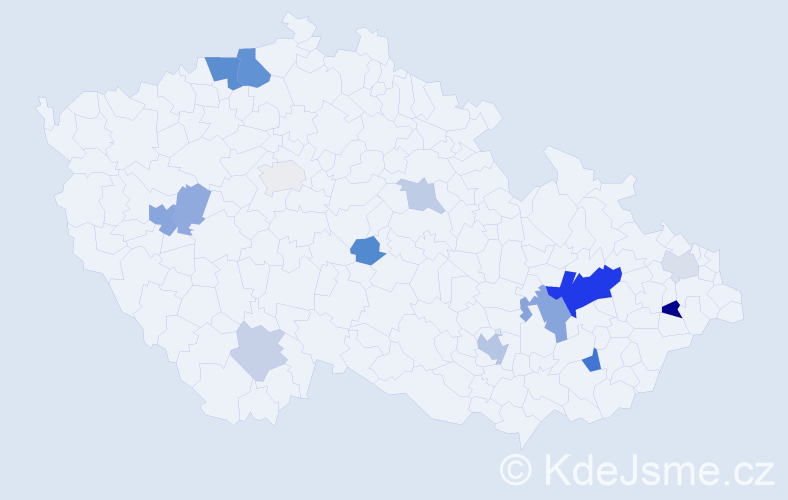 Příjmení: 'Bezlojová', počet výskytů 34 v celé ČR