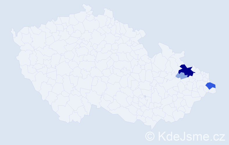 Příjmení: 'Kodousek', počet výskytů 9 v celé ČR