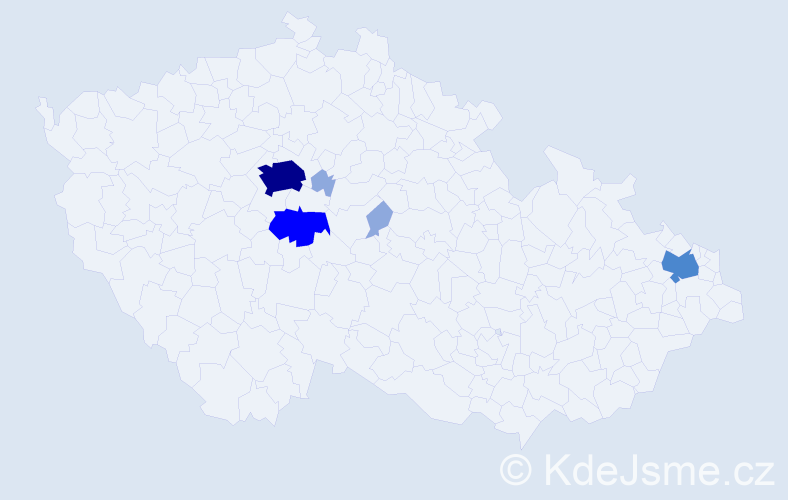 Příjmení: 'Hrejzková', počet výskytů 15 v celé ČR