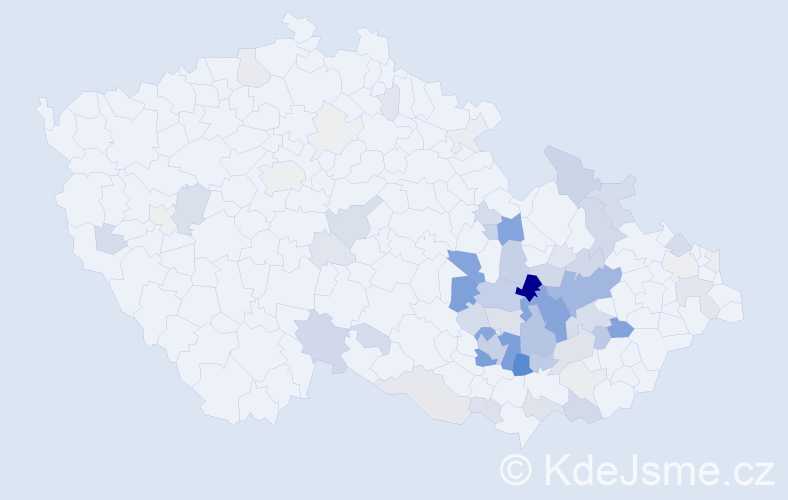 Příjmení: 'Vičar', počet výskytů 249 v celé ČR