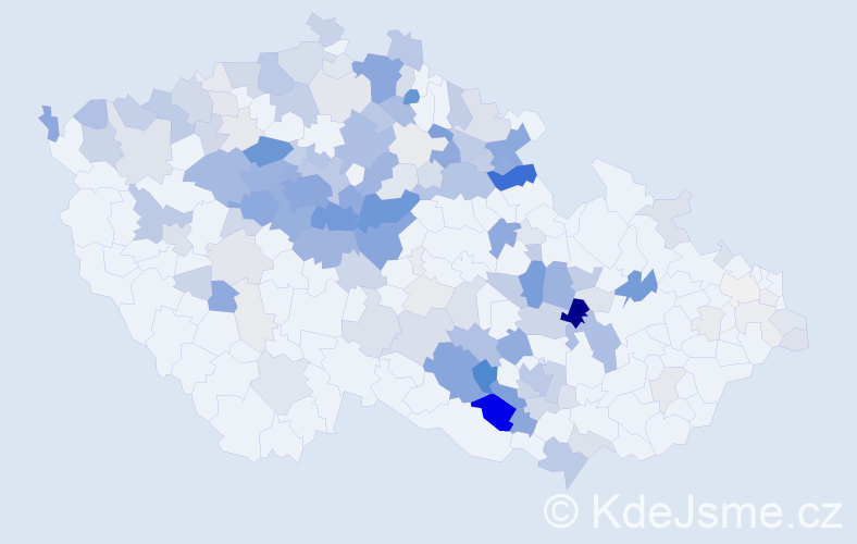 Příjmení: 'Křeček', počet výskytů 728 v celé ČR