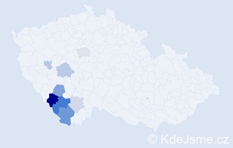 Příjmení: 'Provodová', počet výskytů 32 v celé ČR