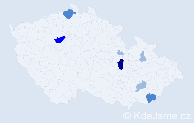 Příjmení: 'Civáň', počet výskytů 14 v celé ČR