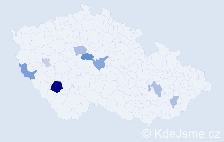 Příjmení: 'Regal', počet výskytů 19 v celé ČR