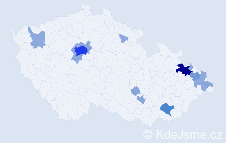 Příjmení: 'Krysta', počet výskytů 38 v celé ČR