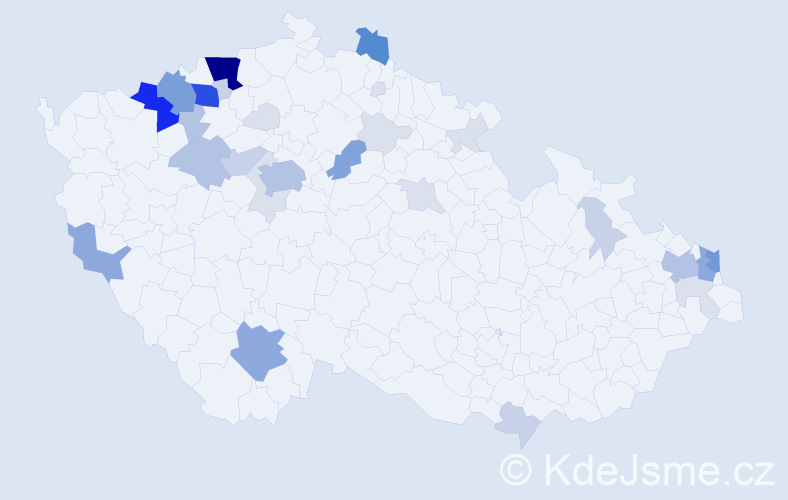 Příjmení: 'Fako', počet výskytů 133 v celé ČR