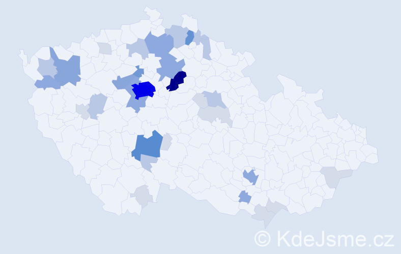 Příjmení: 'Hojsáková', počet výskytů 105 v celé ČR