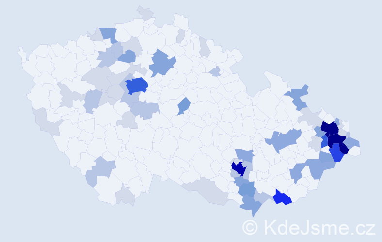 Příjmení: 'Klepáčová', počet výskytů 194 v celé ČR