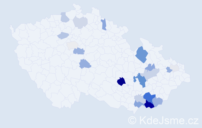 Příjmení: 'Vodná', počet výskytů 56 v celé ČR