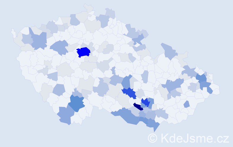 Příjmení: 'Kališ', počet výskytů 386 v celé ČR