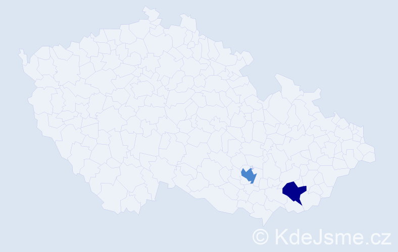 Příjmení: 'Kevezsda', počet výskytů 5 v celé ČR