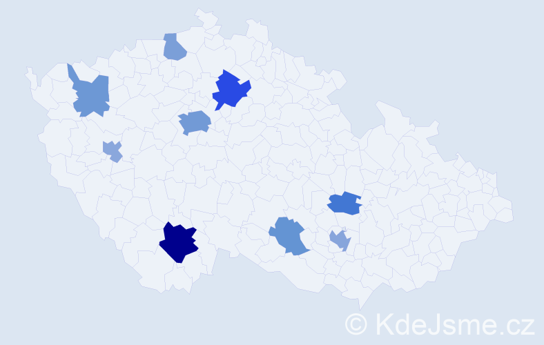 Příjmení: 'Miroshnichenko', počet výskytů 21 v celé ČR