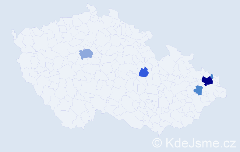 Příjmení: 'Gospodarczyková', počet výskytů 13 v celé ČR