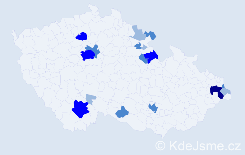 Příjmení: 'Alina', počet výskytů 34 v celé ČR