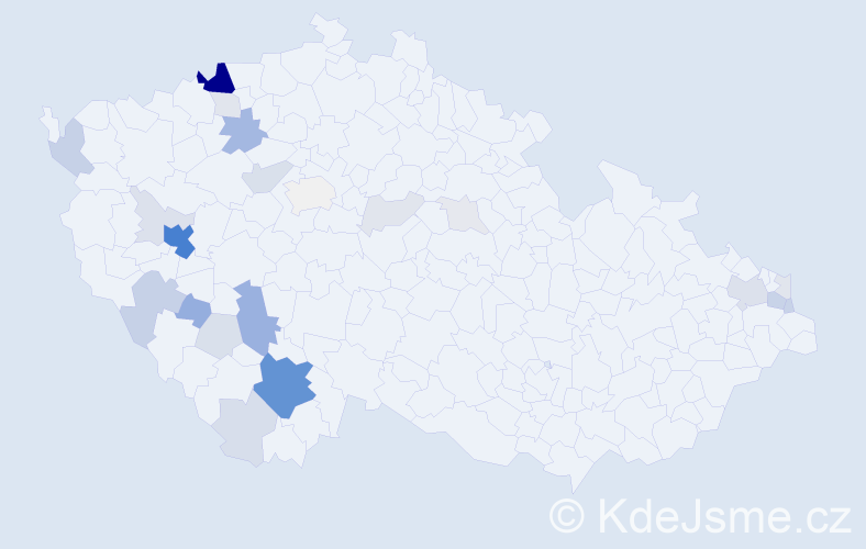 Příjmení: 'Bugoš', počet výskytů 96 v celé ČR