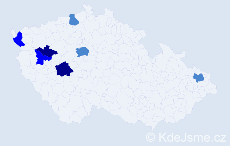 Příjmení: 'Krešová', počet výskytů 13 v celé ČR
