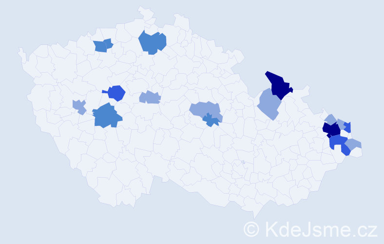 Příjmení: 'Polaček', počet výskytů 37 v celé ČR