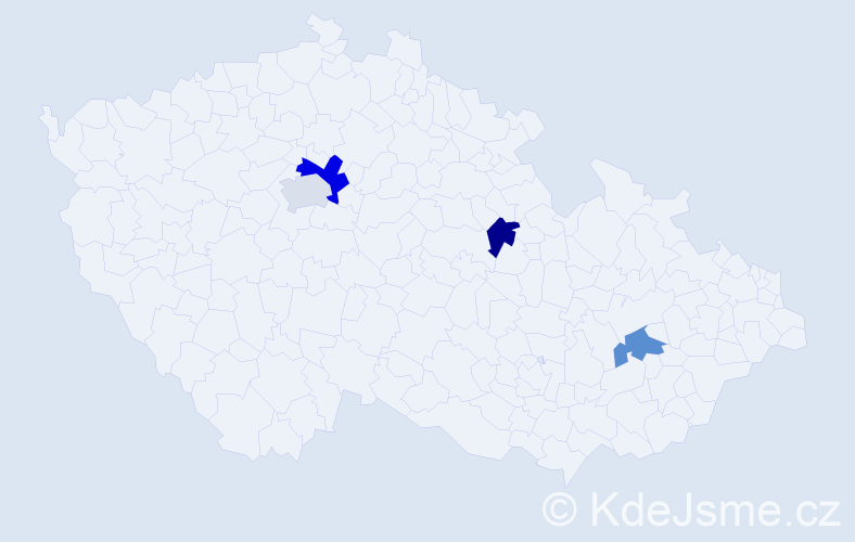 Příjmení: 'Poole', počet výskytů 5 v celé ČR