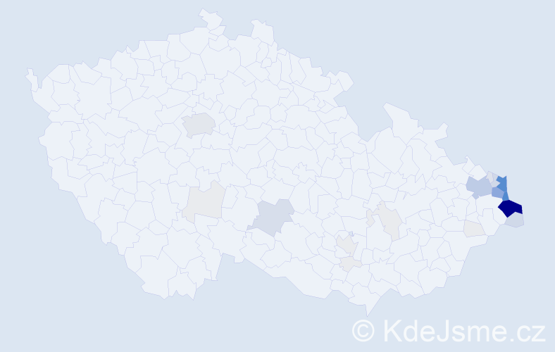 Příjmení: 'Morcinková', počet výskytů 199 v celé ČR