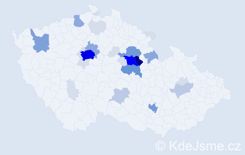 Příjmení: 'Velinská', počet výskytů 99 v celé ČR