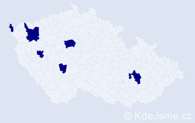 Příjmení: 'Zubač', počet výskytů 6 v celé ČR