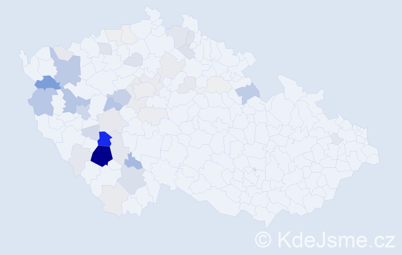 Příjmení: 'Křivanec', počet výskytů 203 v celé ČR