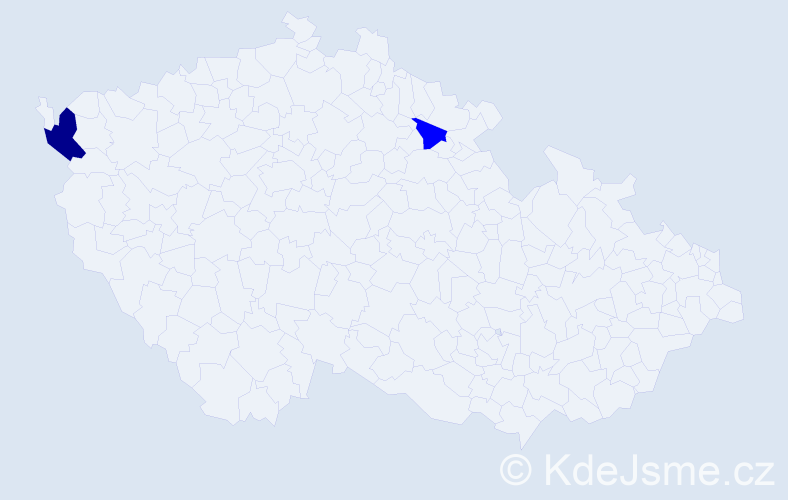 Příjmení: 'Tammer', počet výskytů 5 v celé ČR