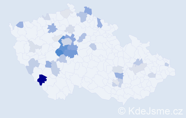 Příjmení: 'Šebánek', počet výskytů 105 v celé ČR