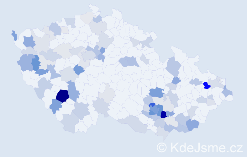 Příjmení: 'Hradská', počet výskytů 350 v celé ČR