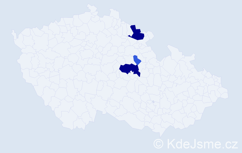 Příjmení: 'Klepešta', počet výskytů 13 v celé ČR