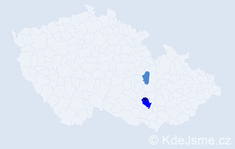 Příjmení: 'Vesselá', počet výskytů 6 v celé ČR