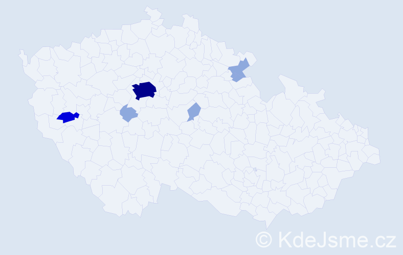 Příjmení: 'Mathesová', počet výskytů 17 v celé ČR