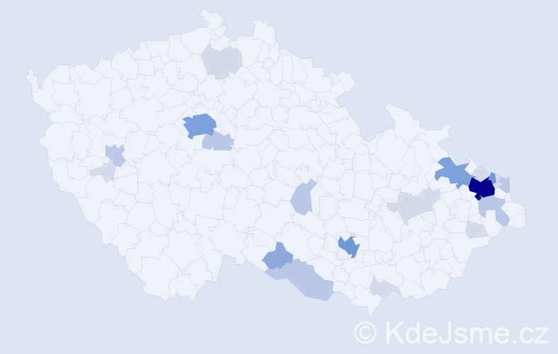Příjmení: 'Gallusová', počet výskytů 62 v celé ČR
