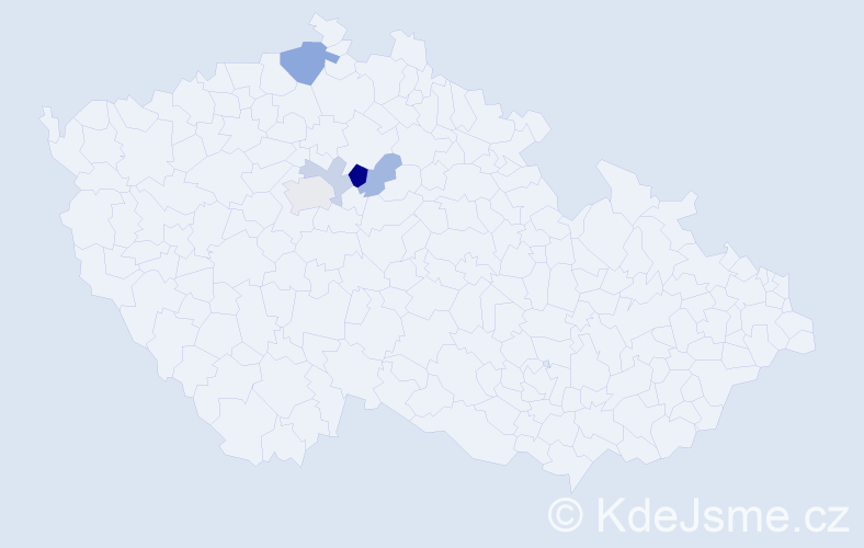 Příjmení: 'Tanglová', počet výskytů 20 v celé ČR