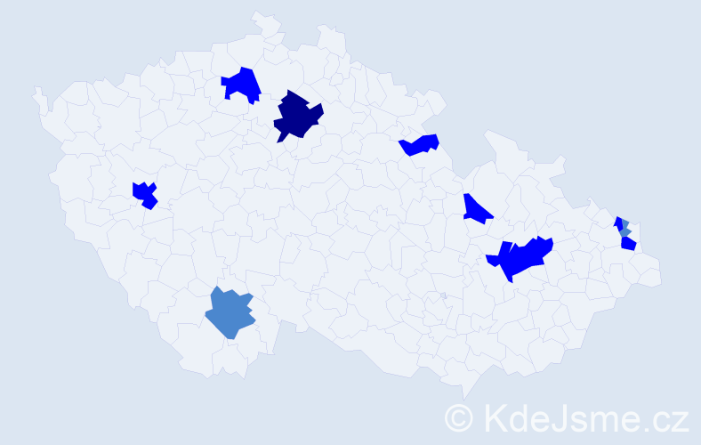Příjmení: 'Turczyn', počet výskytů 19 v celé ČR