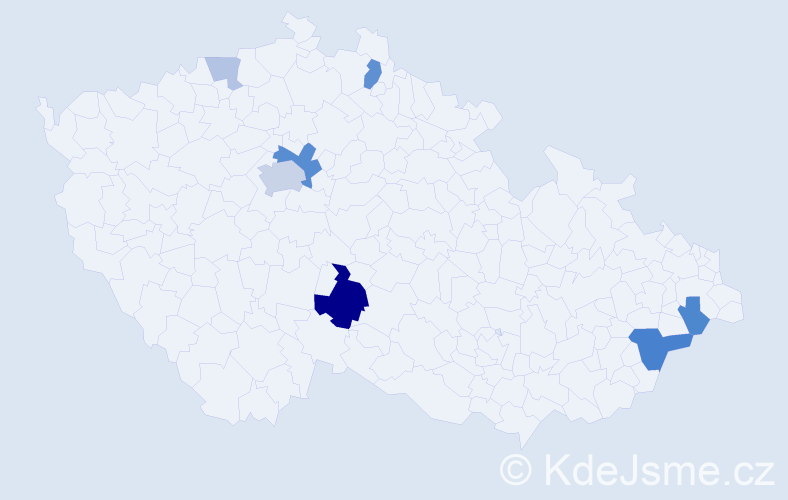 Příjmení: 'Gecková', počet výskytů 19 v celé ČR