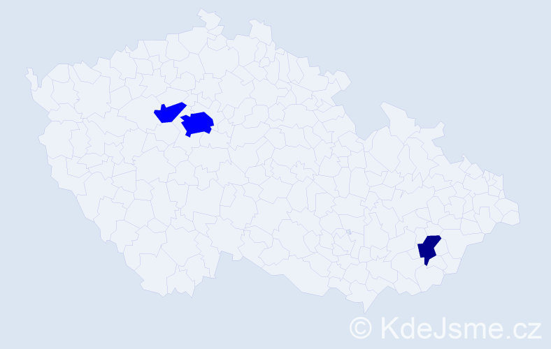 Příjmení: 'Kusl', počet výskytů 4 v celé ČR