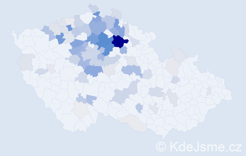 Příjmení: 'Košťáková', počet výskytů 296 v celé ČR