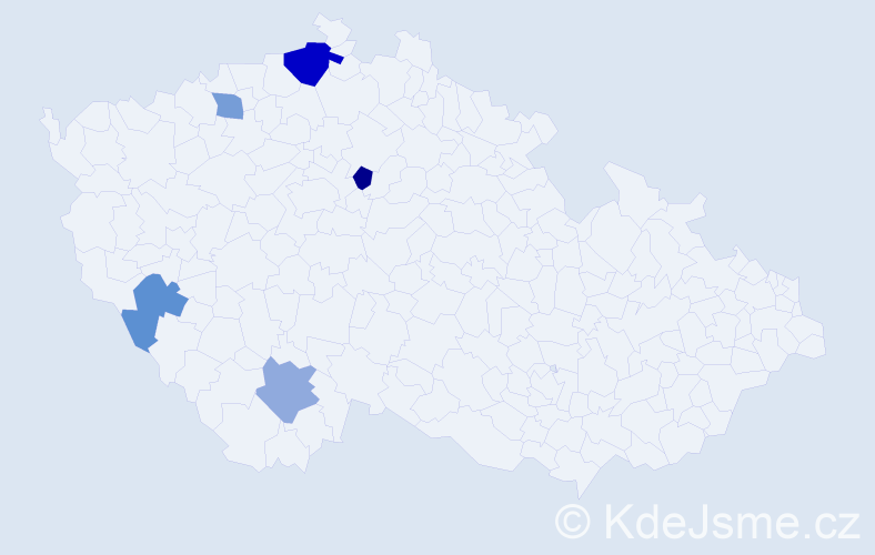 Příjmení: 'Kluzáčková', počet výskytů 14 v celé ČR