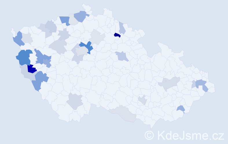 Příjmení: 'Geiger', počet výskytů 92 v celé ČR