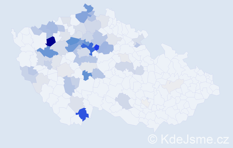 Příjmení: 'Koderová', počet výskytů 245 v celé ČR