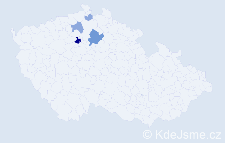 Příjmení: 'Kdér', počet výskytů 10 v celé ČR