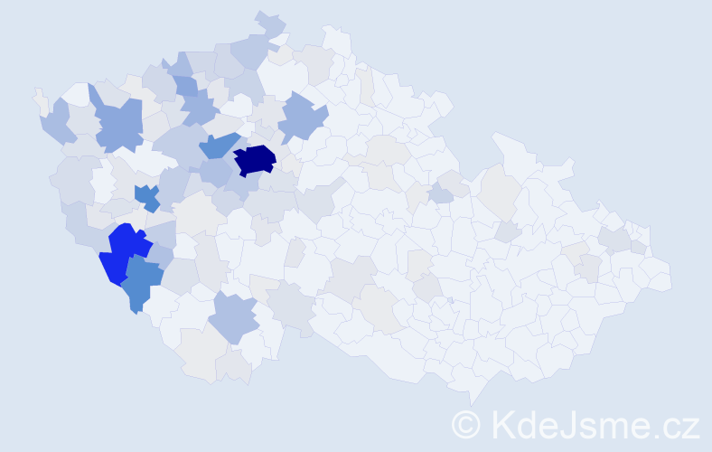 Příjmení: 'Rendlová', počet výskytů 528 v celé ČR