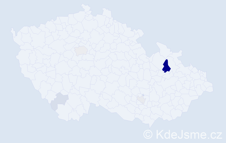 Příjmení: 'Kistanová', počet výskytů 16 v celé ČR